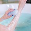 Brosse de bain silicone avec éponge moussante
